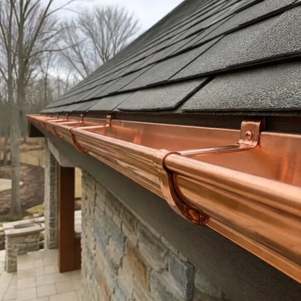 Custom copper eavestroughs
