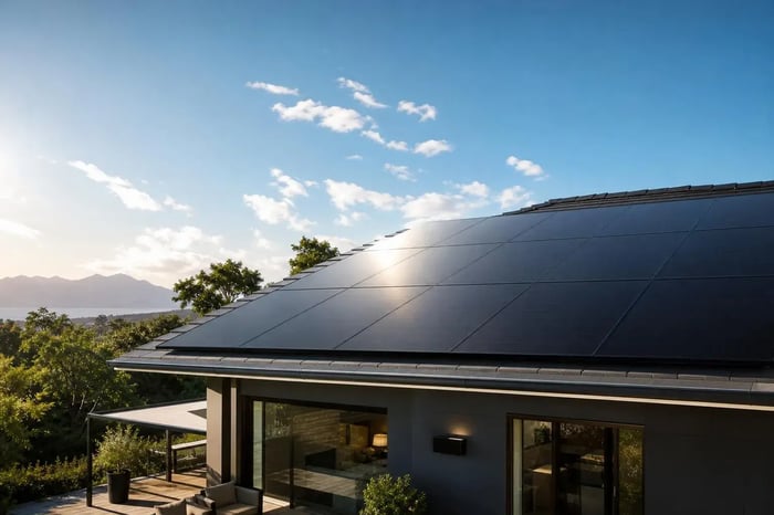 Solar panels installed on roof