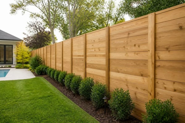 Cedar fencing installation