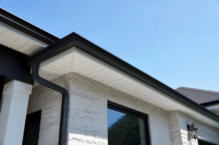 Soffit and fascia detail on home exterior