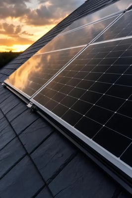 Solar panel system integrated with roofing
